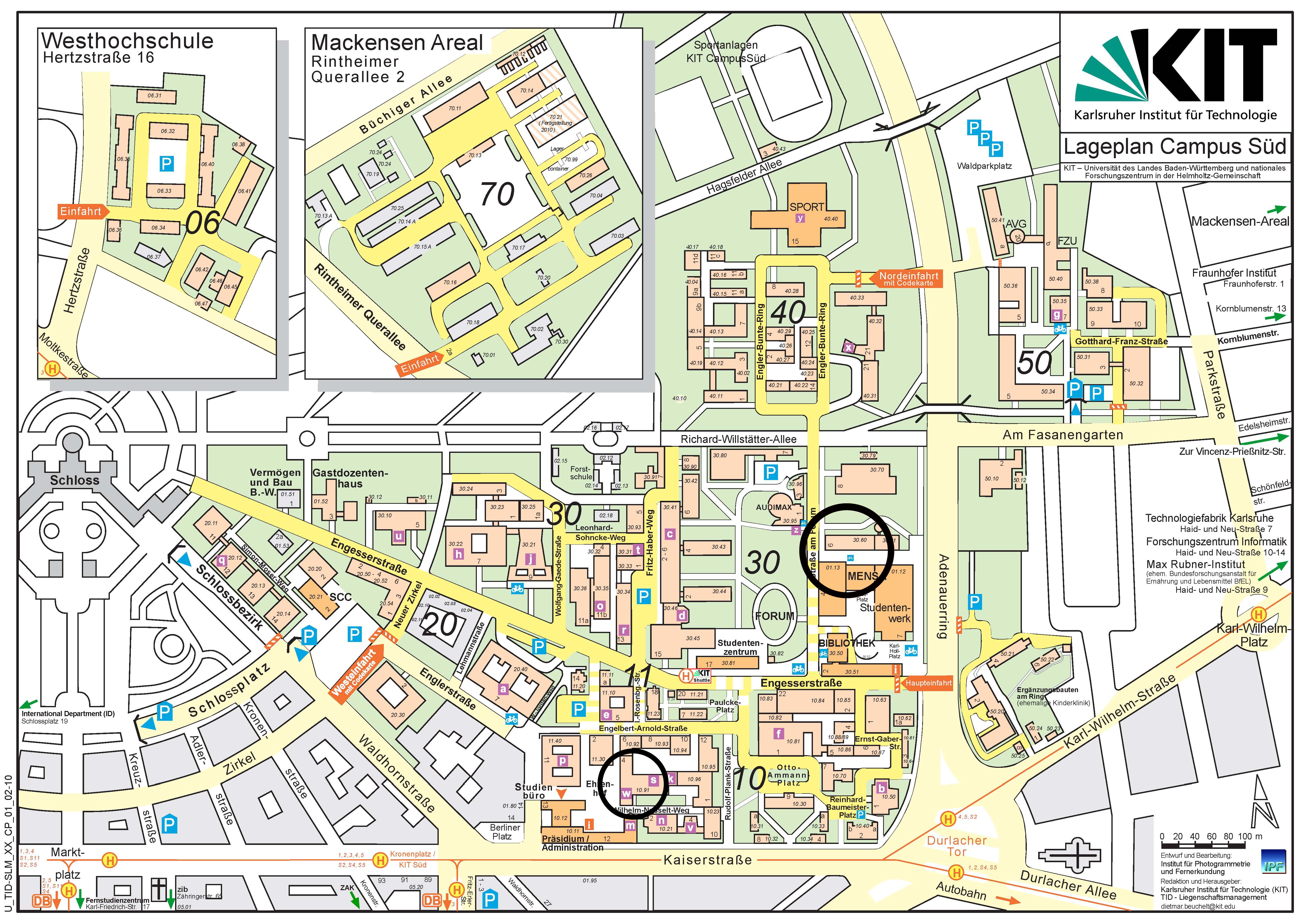 Map of the KIT Campus South